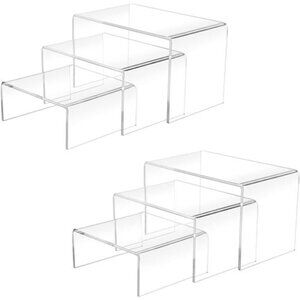 2 Sets Acrylic Display Risers(3",4",5") Clear Product Stand,Cupcakes Holder